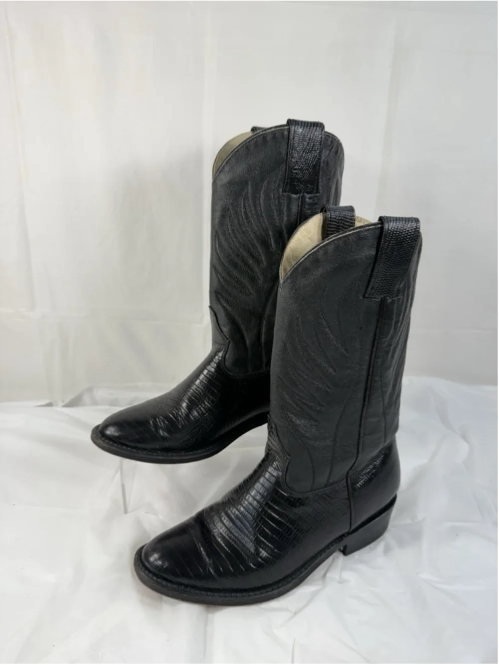 Rio Bravo Black Leather Western/Cowboy Boots boys size 3.5